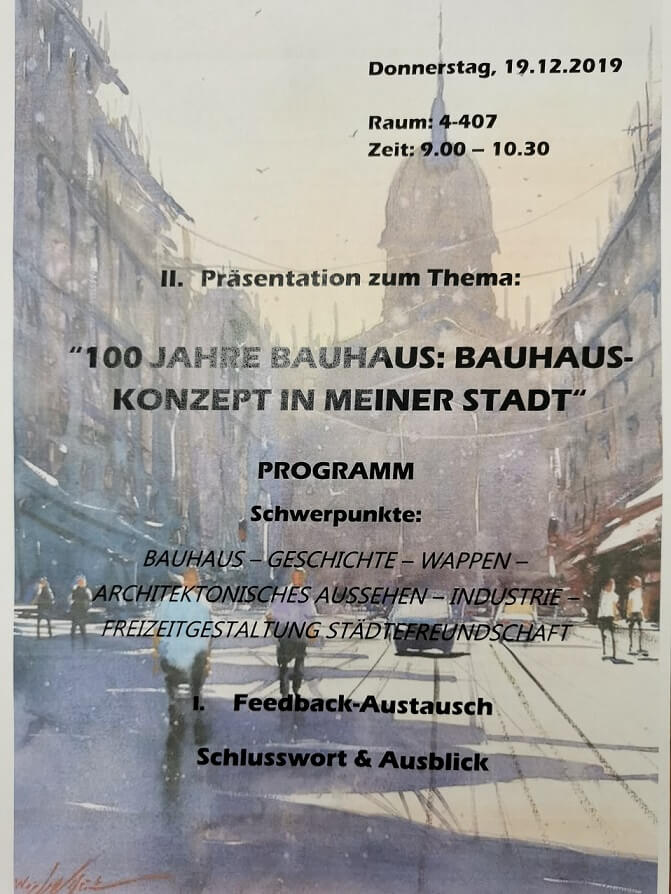«100 Jahre Bauhaus: Bauhaus-Konzept in meiner Stadt»/«100 лет Баухаузу: концепт Баухауза в моем городе» «100 Jahre Bauhaus: Bauhaus-Konzept in meiner Stadt»/«100 лет Баухаузу: концепт Баухауза в моем городе»